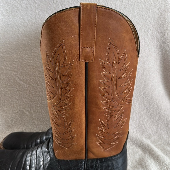 Men's Horse Power Black Caiman Print Boots 13D - Picture 3 of 11